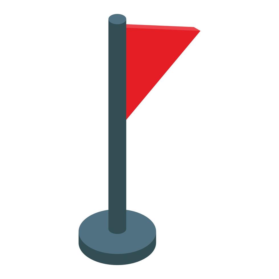 röd flagga ikon, isometrisk stil vektor