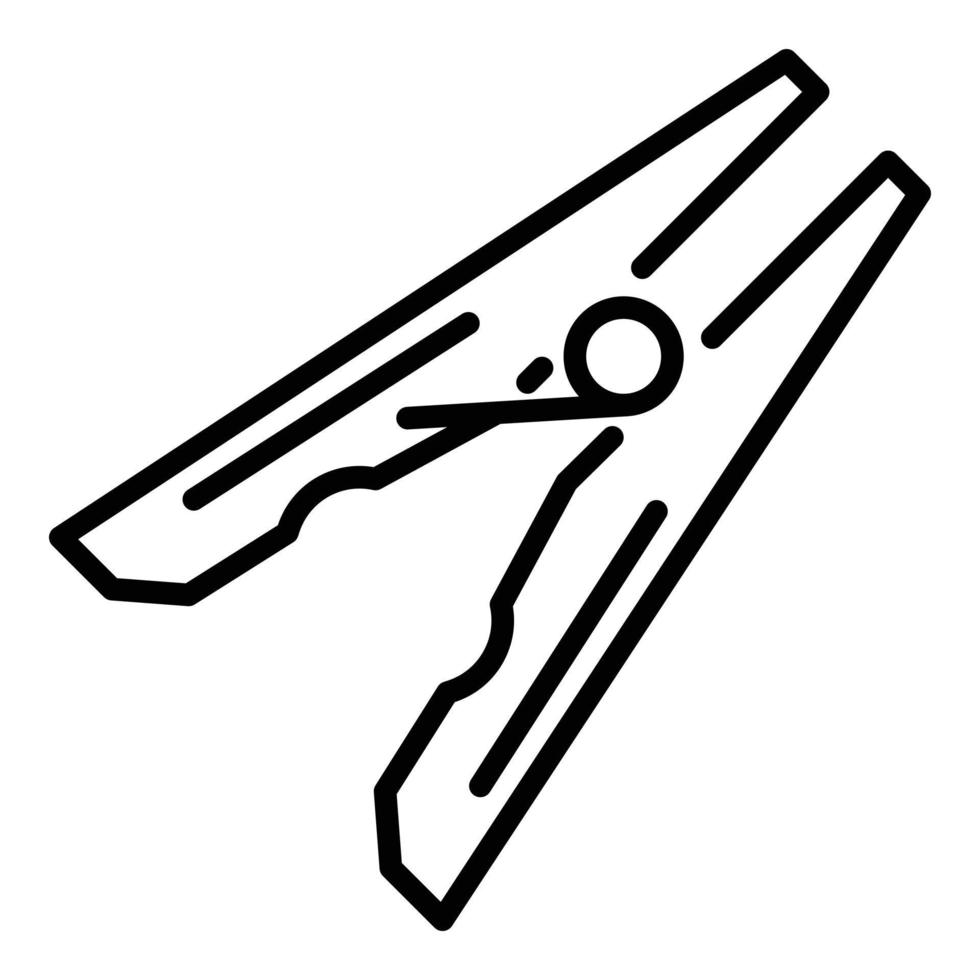 Klammer-Wäscheklammer-Symbol, Umrissstil vektor