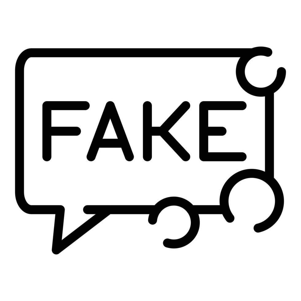 falsk Nyheter chatt ikon, översikt stil vektor