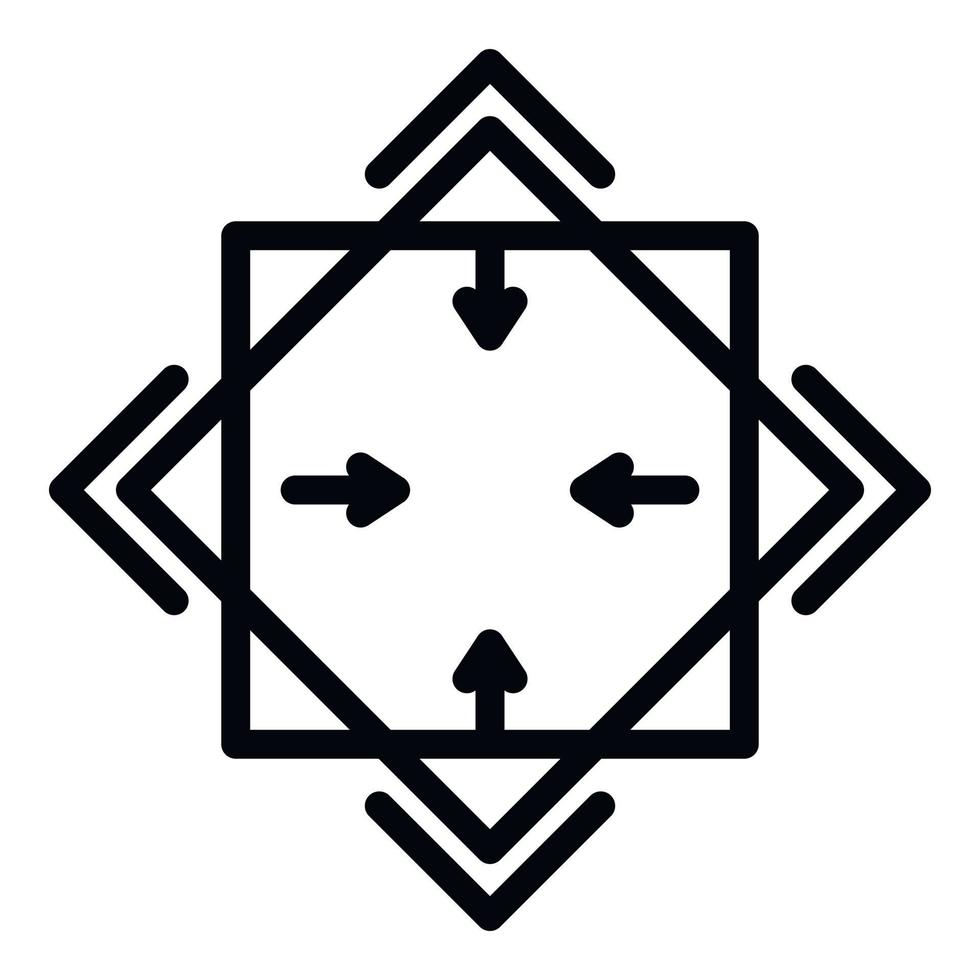 Alchemie quadratisches Symbol, Umrissstil vektor