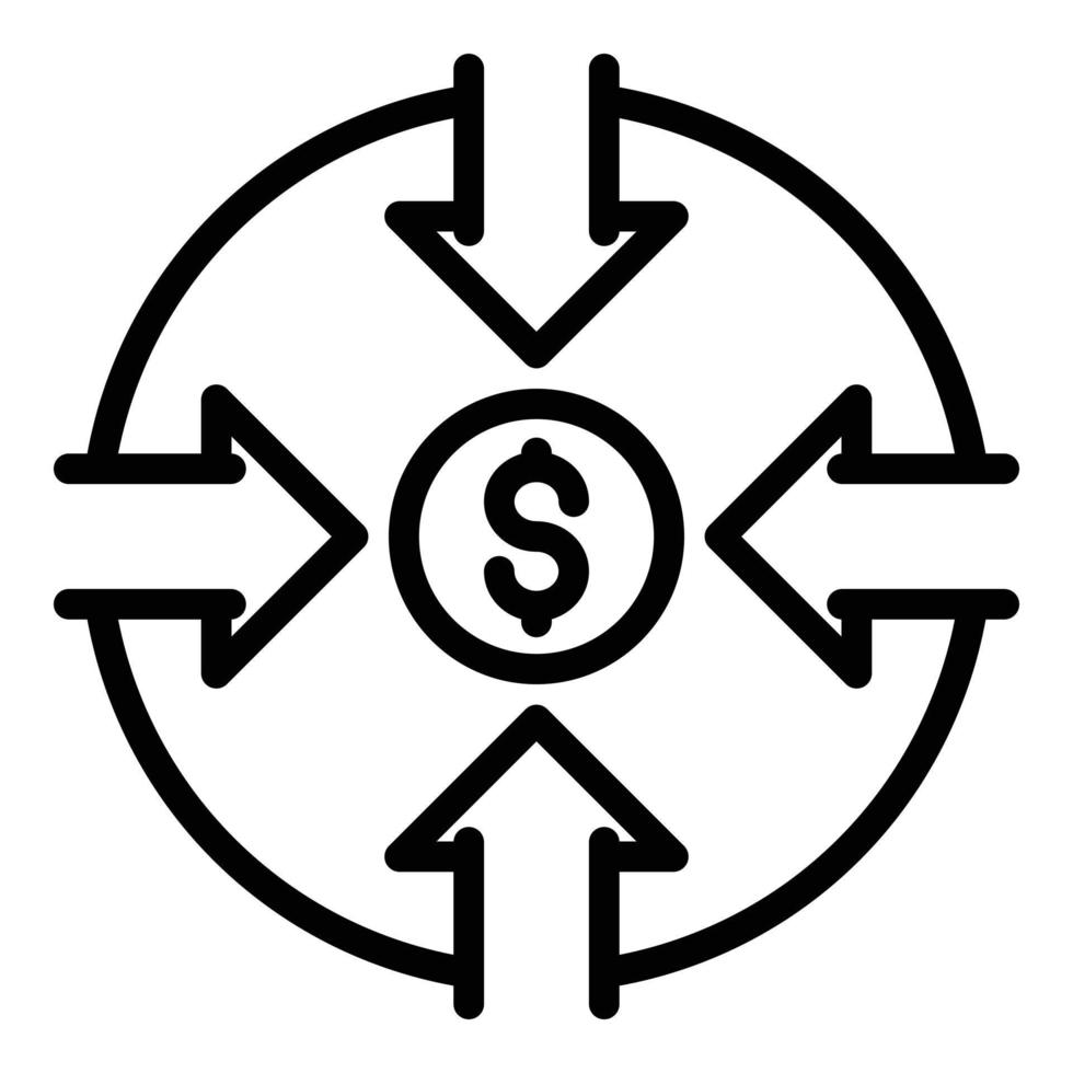 Konkretes Crowdfunding-Symbol, Umrissstil vektor
