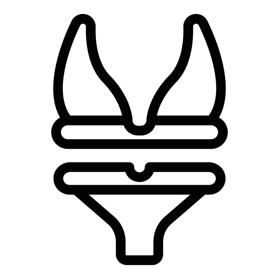 Dessous-Badeanzug-Symbol, Umrissstil vektor