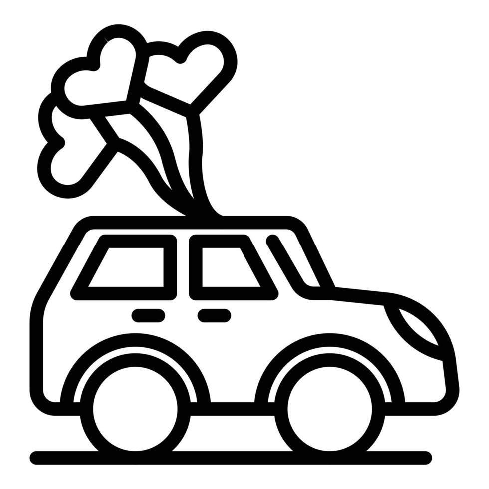 Hochzeitszeremonie-Auto-Symbol, Umrissstil vektor