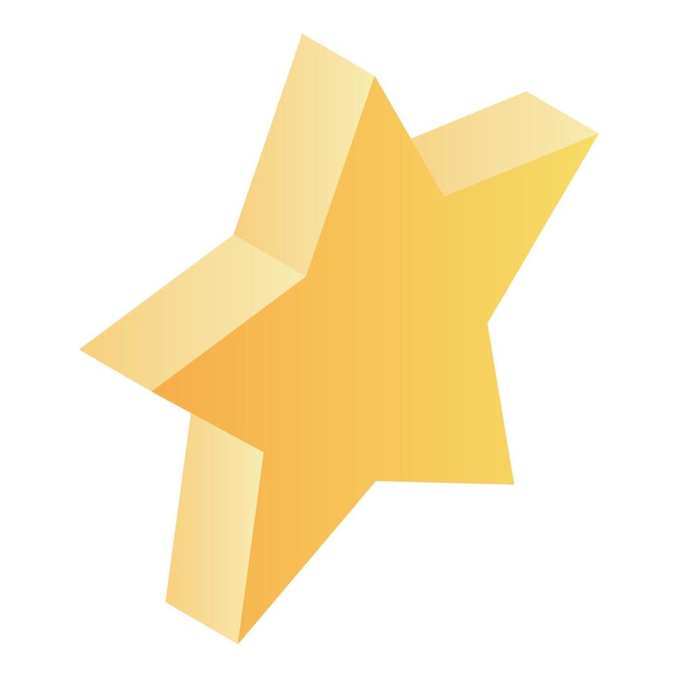 gelbes Sternsymbol, isometrischer Stil vektor