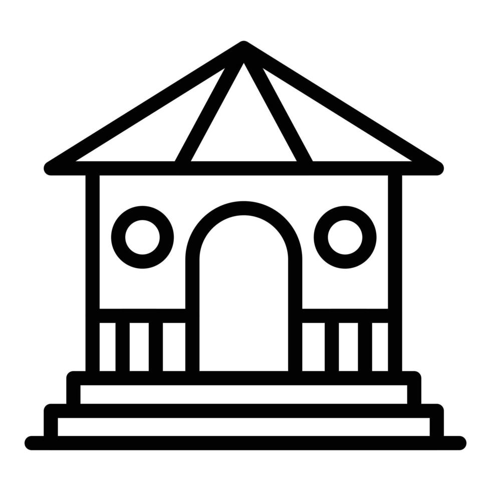 Park-Pavillon-Symbol, Umrissstil vektor