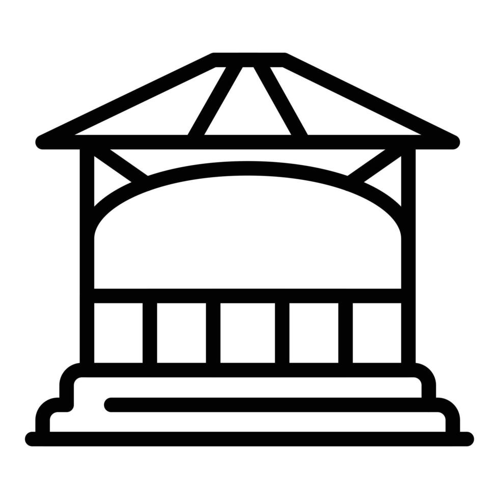 Pavillon-Bogen-Symbol, Umrissstil vektor