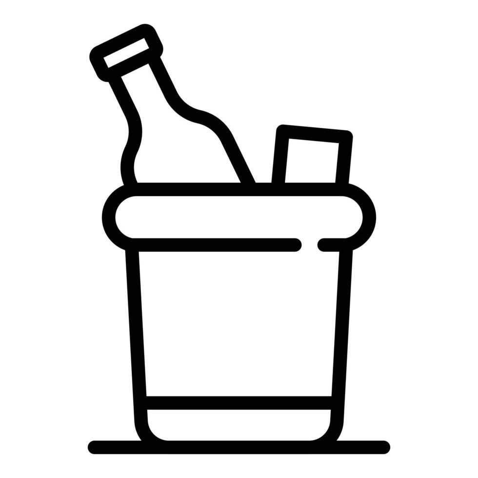Champagner-Eisbox-Symbol, Umrissstil vektor
