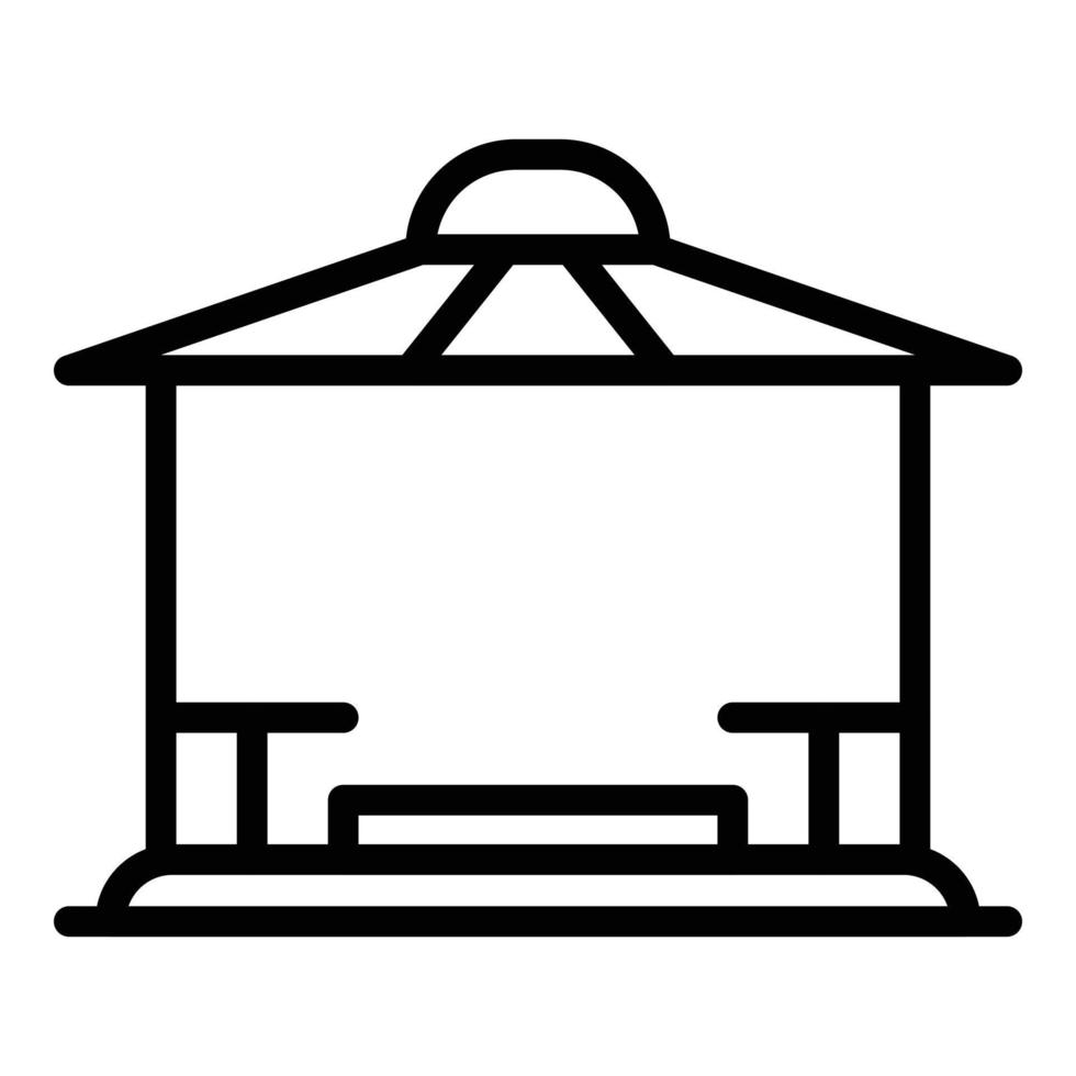 Patio-Pavillon-Symbol, Umrissstil vektor