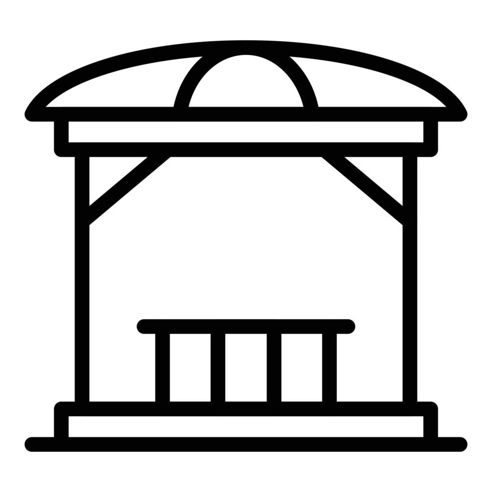 Pavillon-Struktur-Symbol, Umrissstil vektor