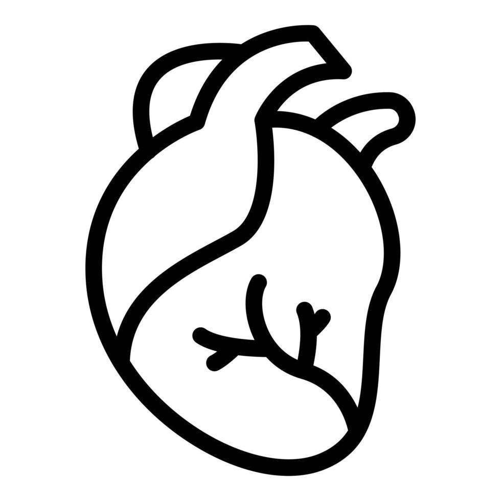 ven mänsklig hjärta ikon, översikt stil vektor