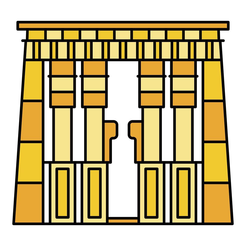 Ägypten Tempel Symbol Farbe Umriss Vektor