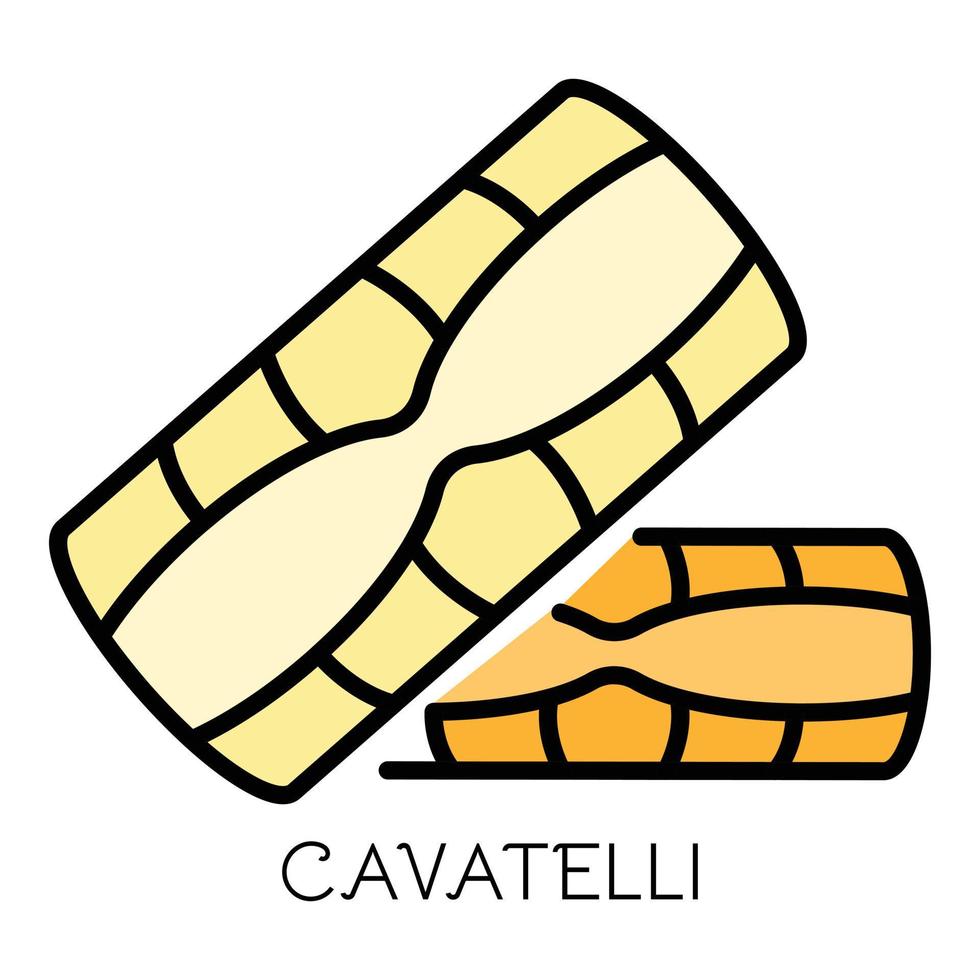 cavatelli pasta ikon Färg översikt vektor