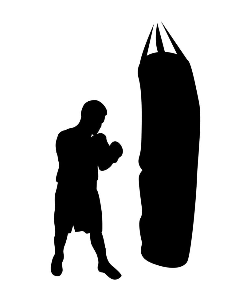 Vektor-Illustration der Boxer-Silhouette vektor