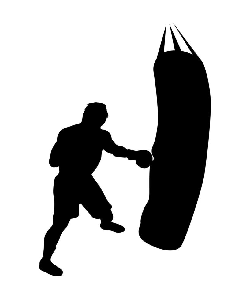 Vektor-Illustration der Boxer-Silhouette vektor