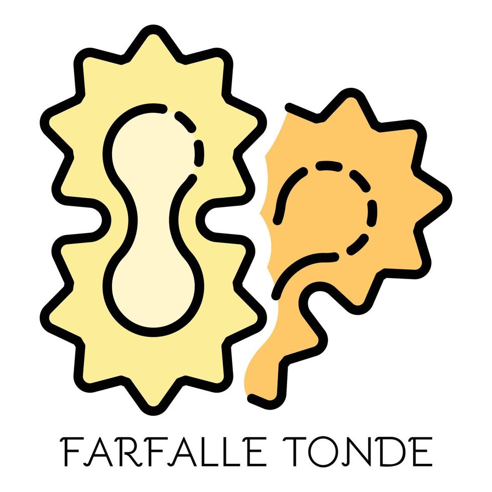 farfalle tonde ikon Färg översikt vektor