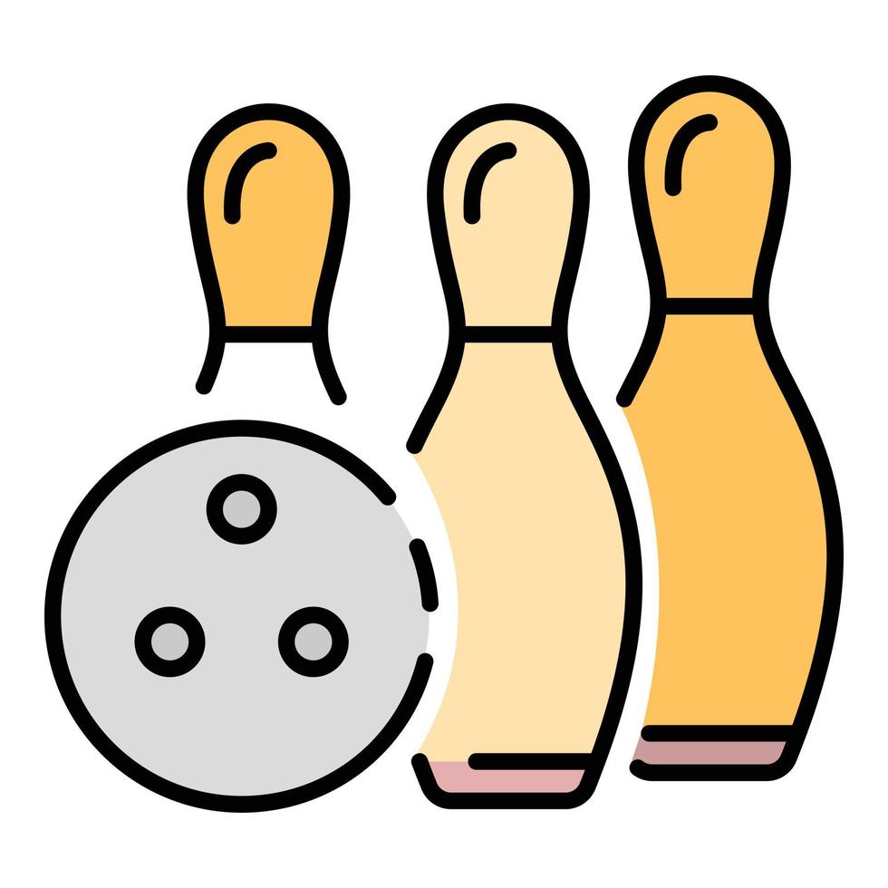 bowling seger ikon Färg översikt vektor