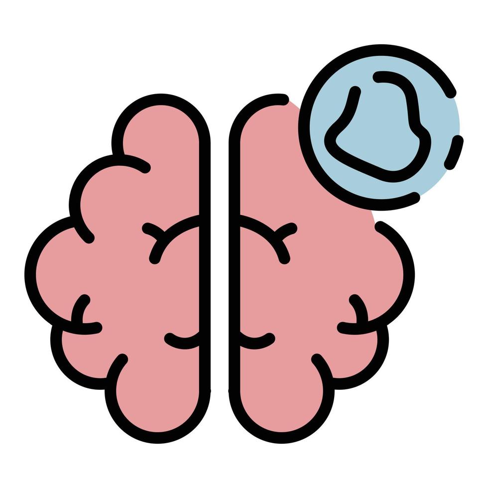 hjärna amnesi ikon Färg översikt vektor