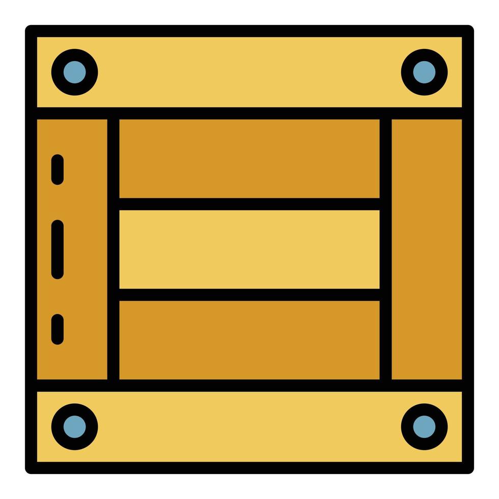 trä- exportera låda ikon Färg översikt vektor