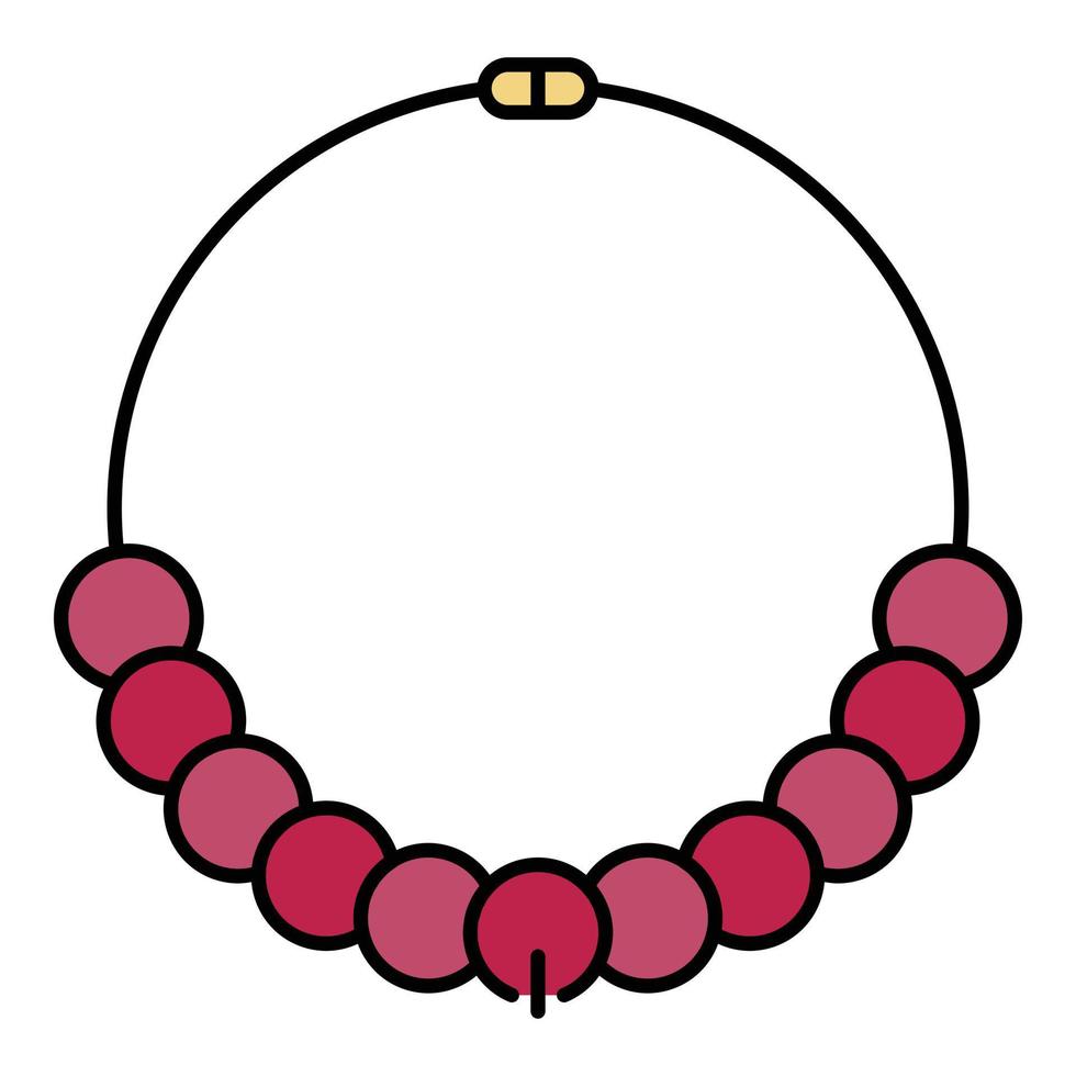 Mode Perlenkette Symbol Farbe Umriss Vektor