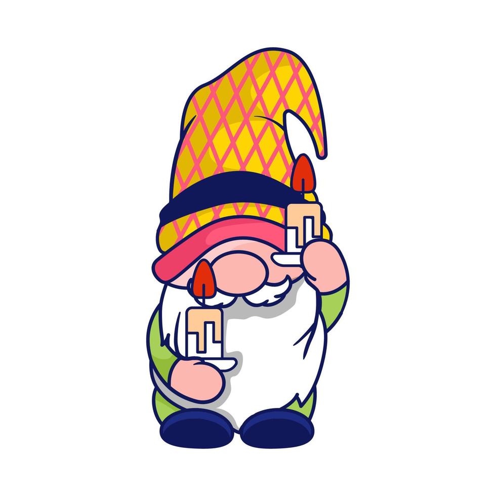 söt gnome ny år 2023 och jul karaktär ClipArt. vektor