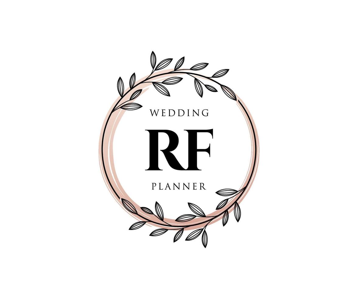 rf initialer brev bröllop monogram logotyper samling, hand dragen modern minimalistisk och blommig mallar för inbjudan kort, spara de datum, elegant identitet för restaurang, boutique, Kafé i vektor