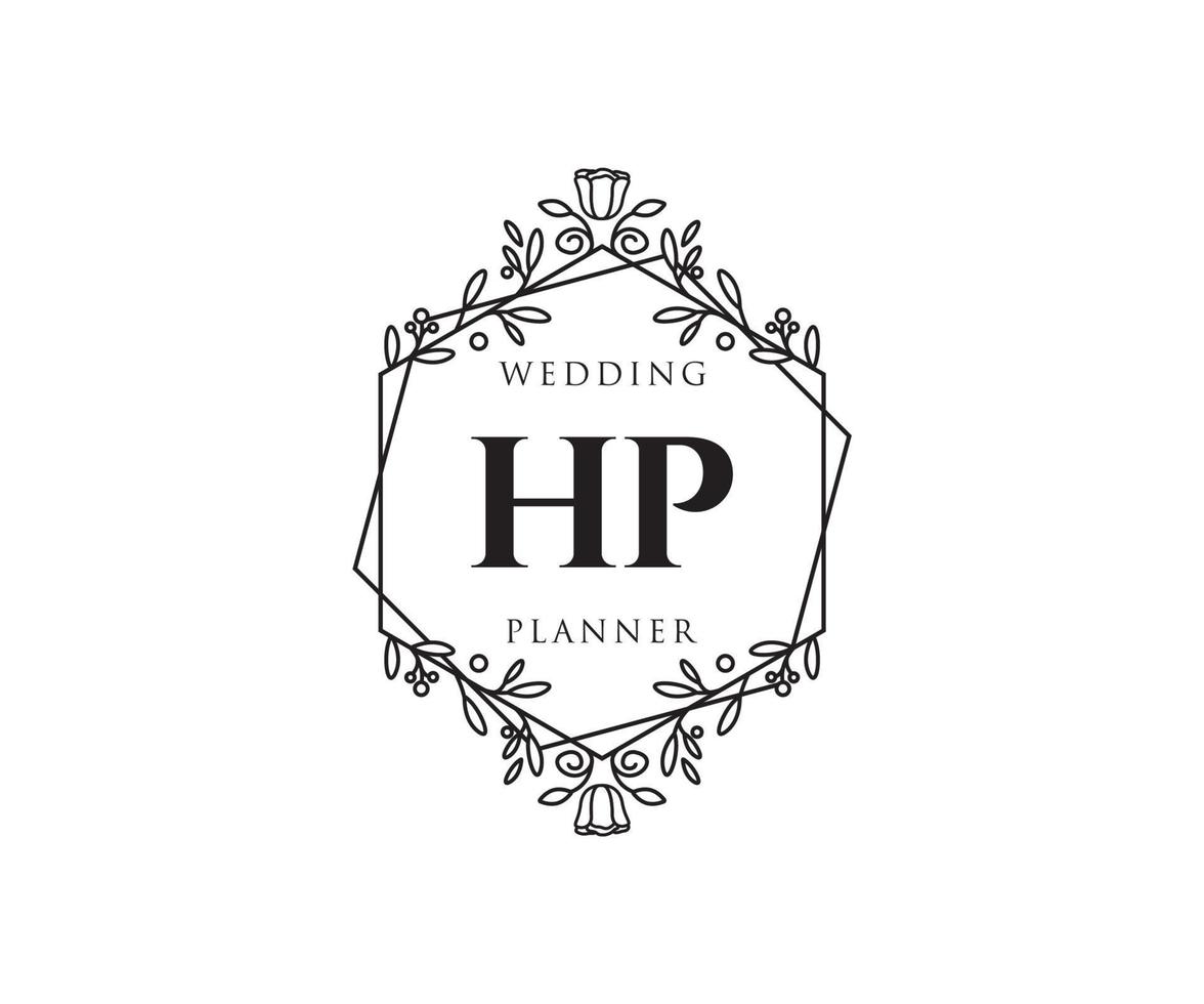 hp initialer brev bröllop monogram logotyper samling, hand dragen modern minimalistisk och blommig mallar för inbjudan kort, spara de datum, elegant identitet för restaurang, boutique, Kafé i vektor