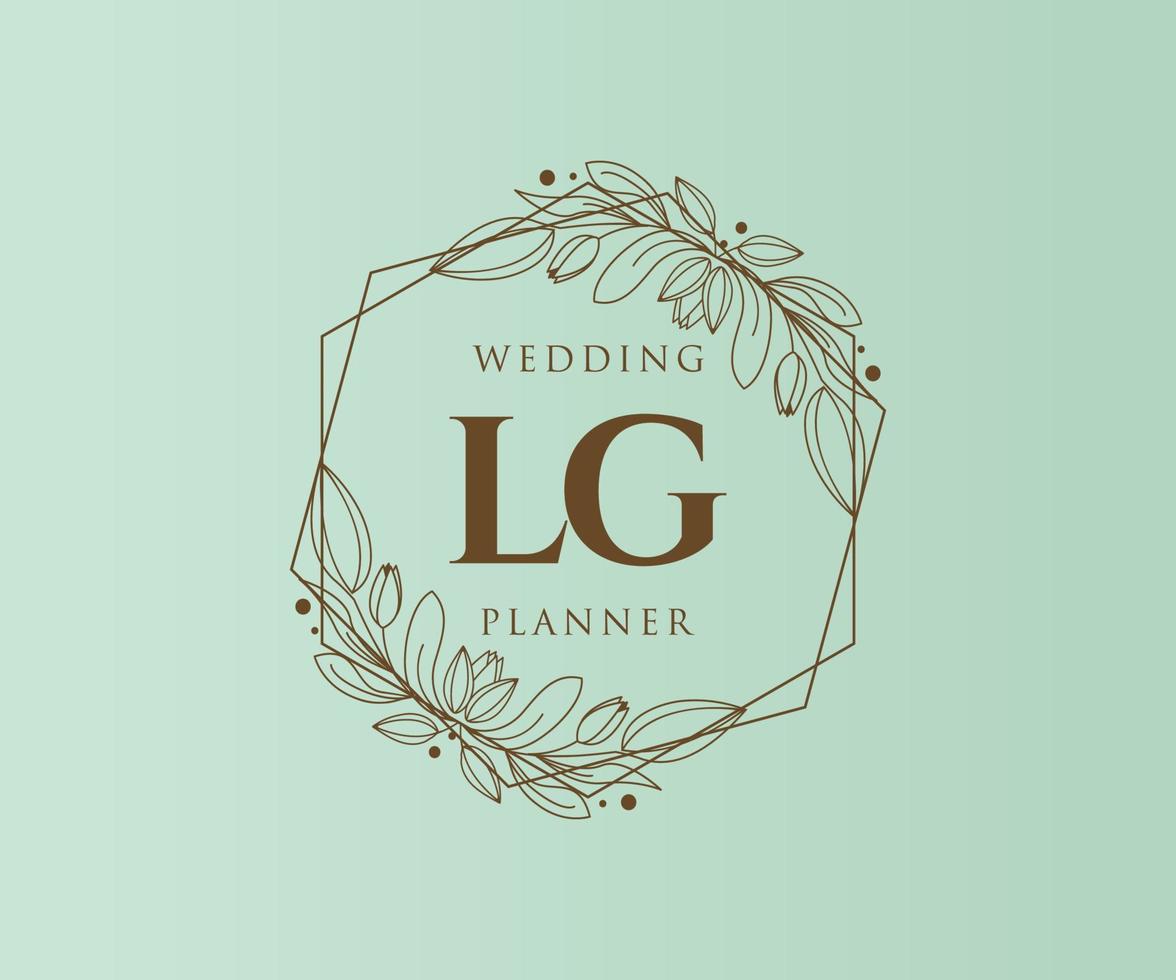 lg initialer brev bröllop monogram logotyper samling, hand dragen modern minimalistisk och blommig mallar för inbjudan kort, spara de datum, elegant identitet för restaurang, boutique, Kafé i vektor