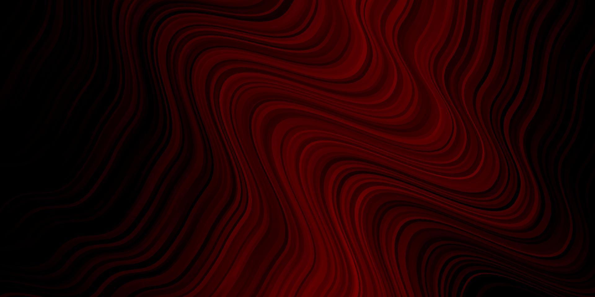 mörk röd vektor bakgrund med böjda linjer.