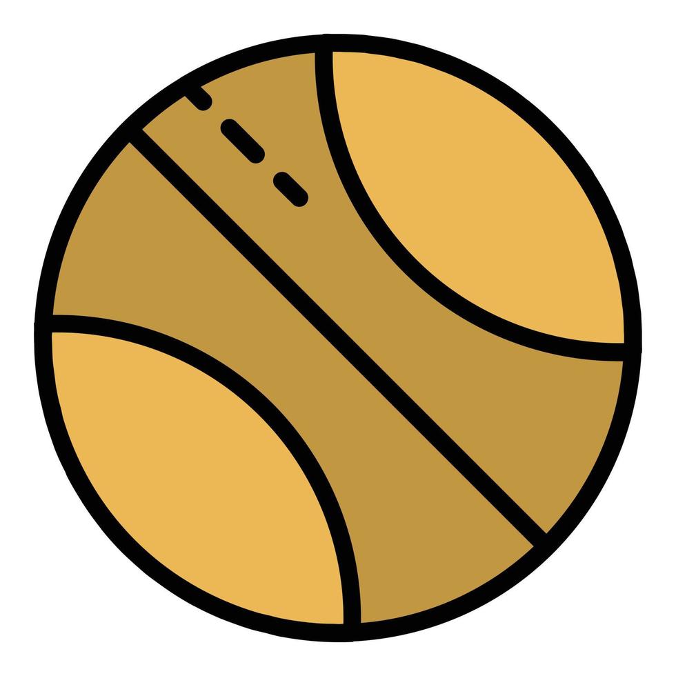 Schneiden Sie Basketball Ball Symbol Farbe Umriss Vektor