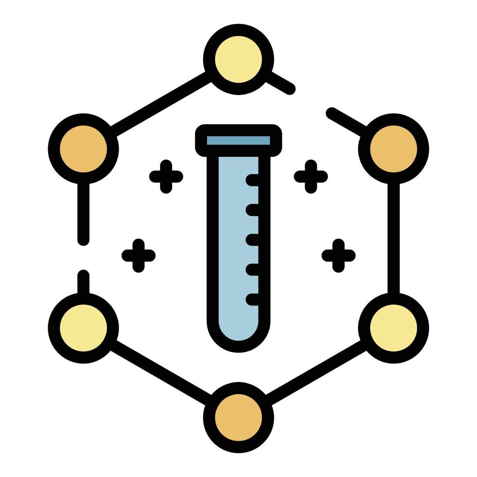 Molekülverbindung Rohr Symbol Farbe Umriss Vektor