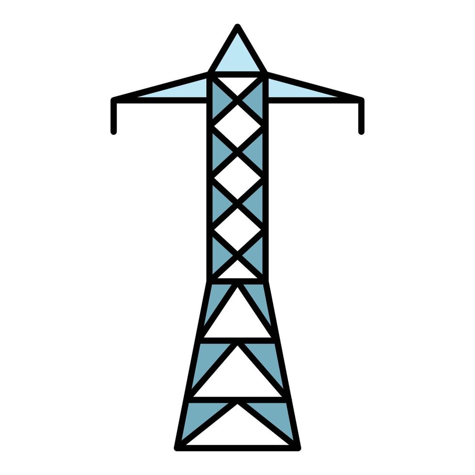 Metall elektrischer Turm Symbol Farbe Umriss Vektor