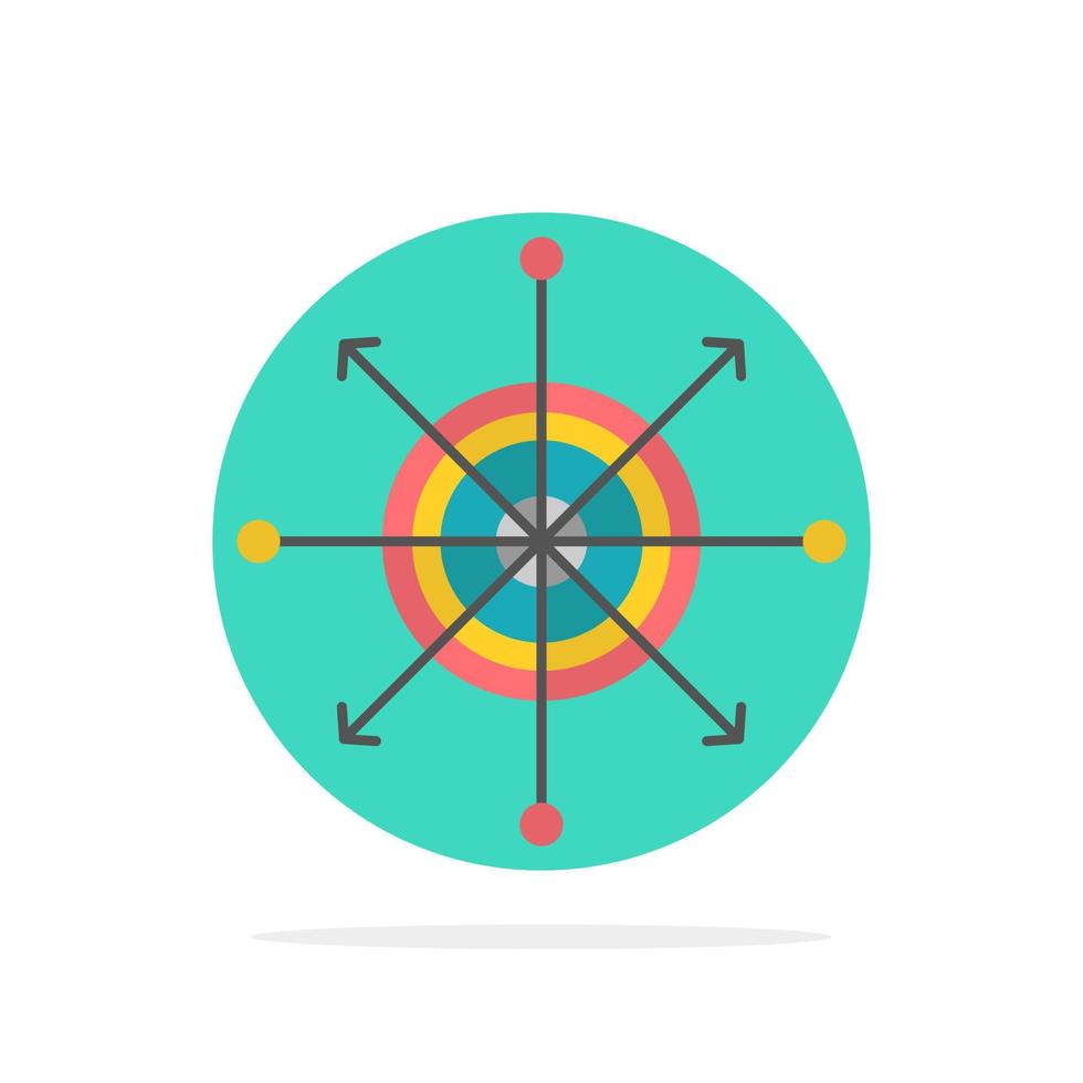 fokus styrelse pil pil mål abstrakt cirkel bakgrund platt Färg ikon vektor