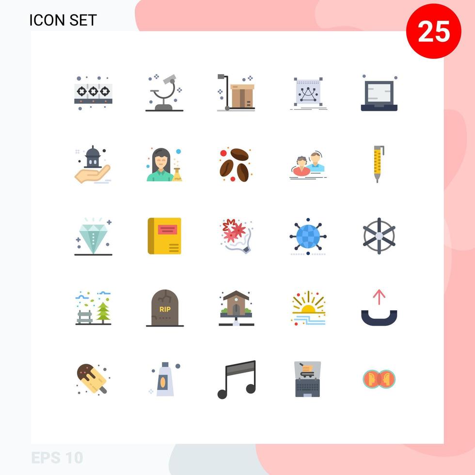 25 universell platt färger uppsättning för webb och mobil tillämpningar storleksändring redigering vetenskap redigera förpackning redigerbar vektor design element