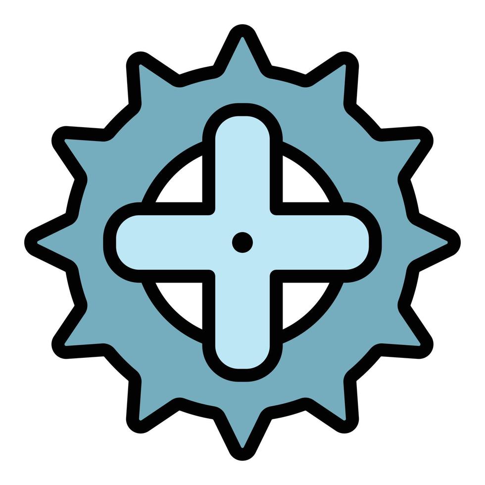 Fahrrad Kettenrad Symbol Farbe Umriss Vektor