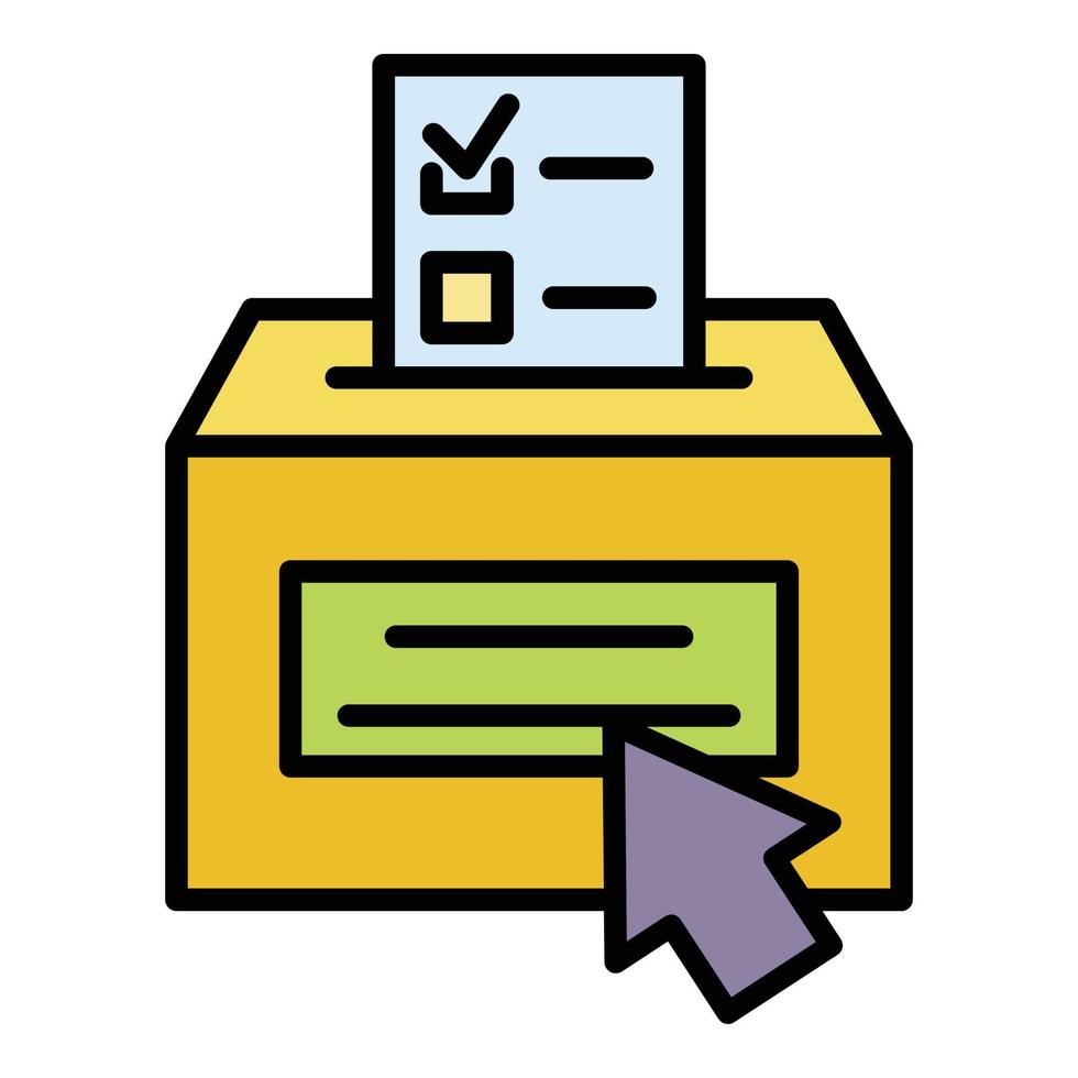 uppkopplad valsedel låda ikon Färg översikt vektor