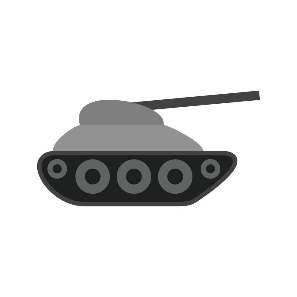 Tank II flaches Graustufensymbol vektor