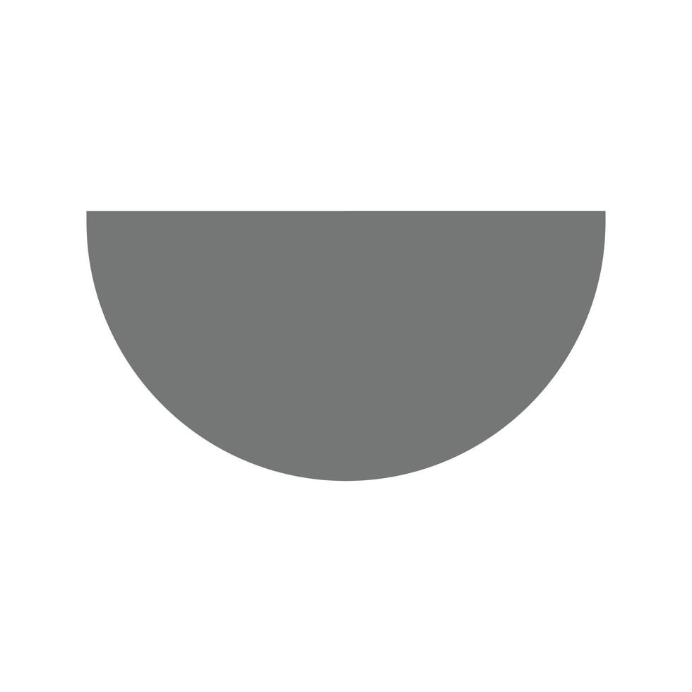 semi cirkel platt gråskale ikon vektor
