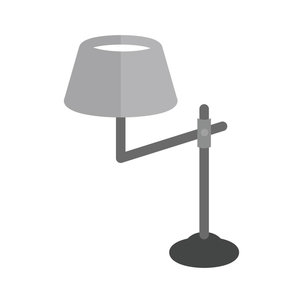 lampa med stå platt gråskale ikon vektor