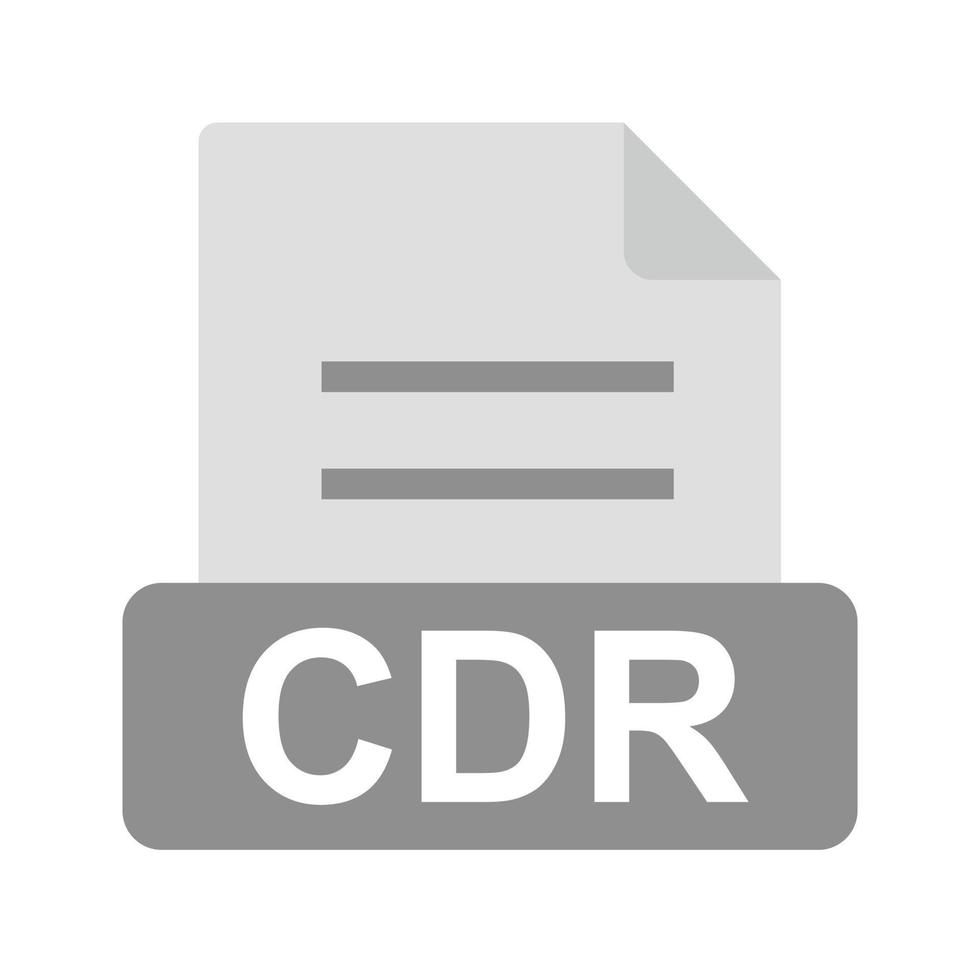 CDR platt gråskale ikon vektor