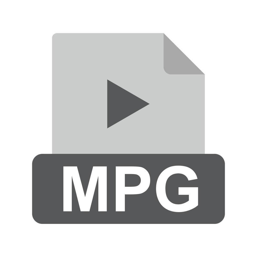 mpg flaches Graustufensymbol vektor