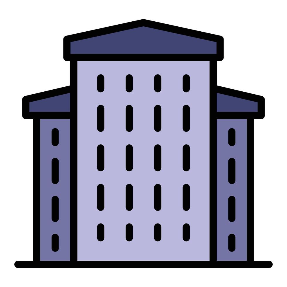 Farbe des Umrissvektors für das Symbol für Geschäftsgebäude vektor