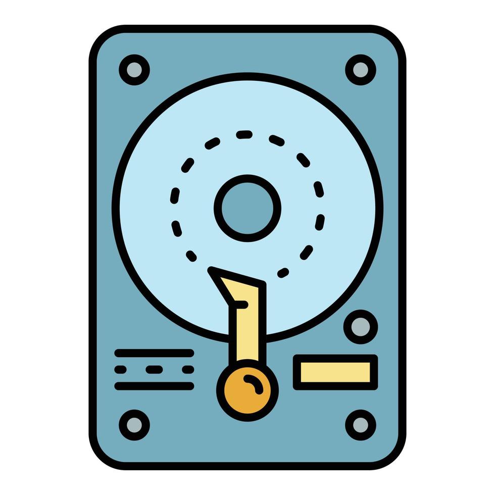 hård disk ikon Färg översikt vektor