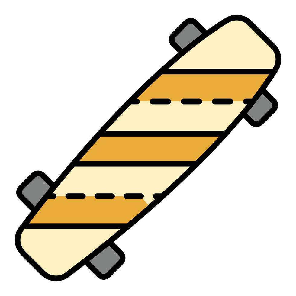 gestreiftes Skateboard-Symbol Farbumrissvektor vektor