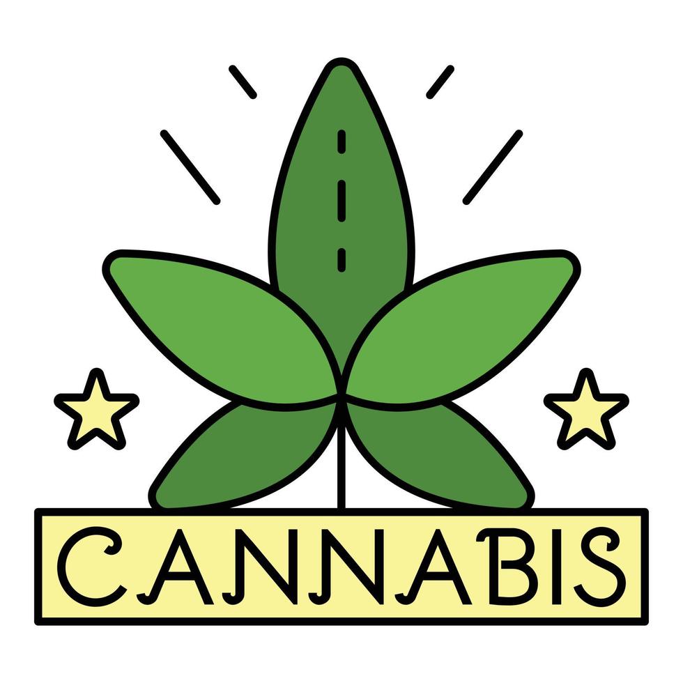Cannabisblatt-Logo, Umrissstil vektor