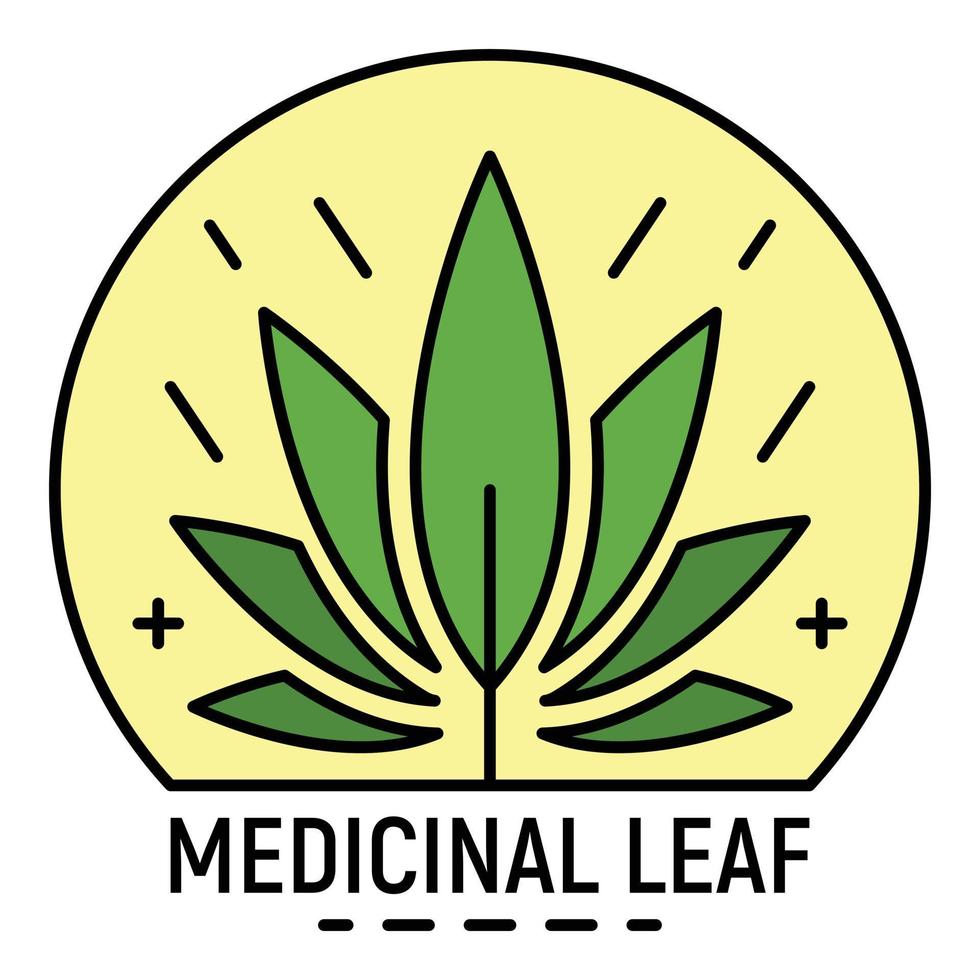 Cannabis-Medizin-Blatt-Logo, Umrissstil vektor