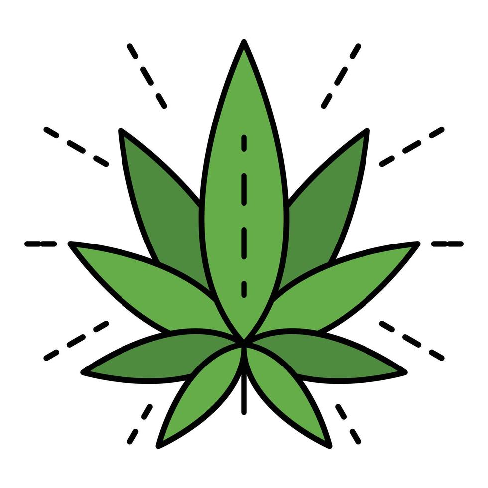 Öko-Cannabisblatt-Logo, Umrissstil vektor