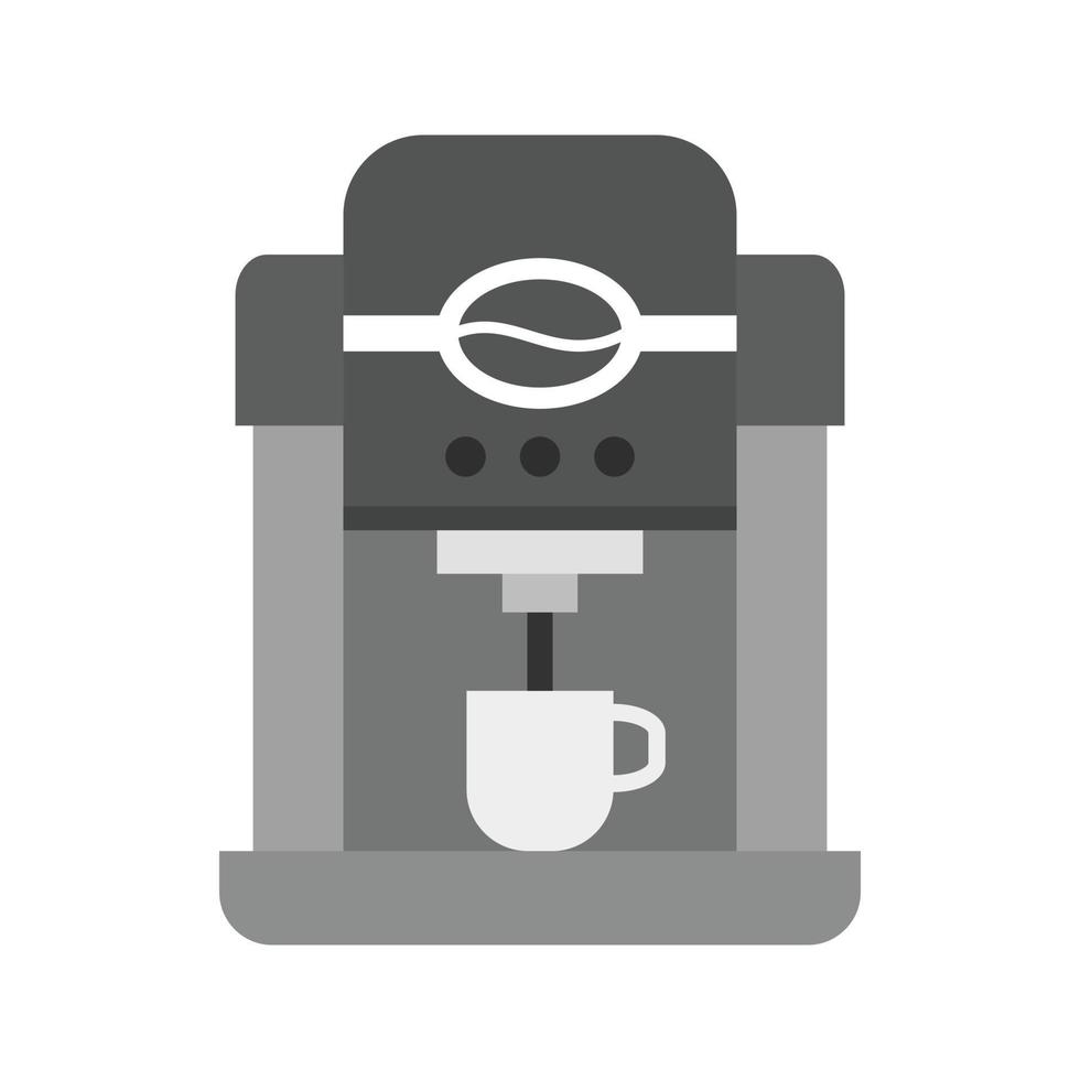 Kaffeemaschine flaches Graustufensymbol vektor