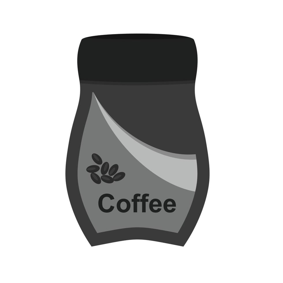 kaffe flaska platt gråskale ikon vektor