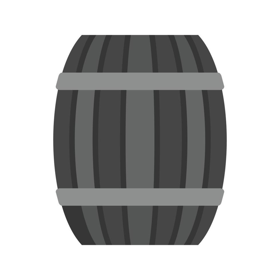 Barrel flaches Graustufen-Symbol vektor