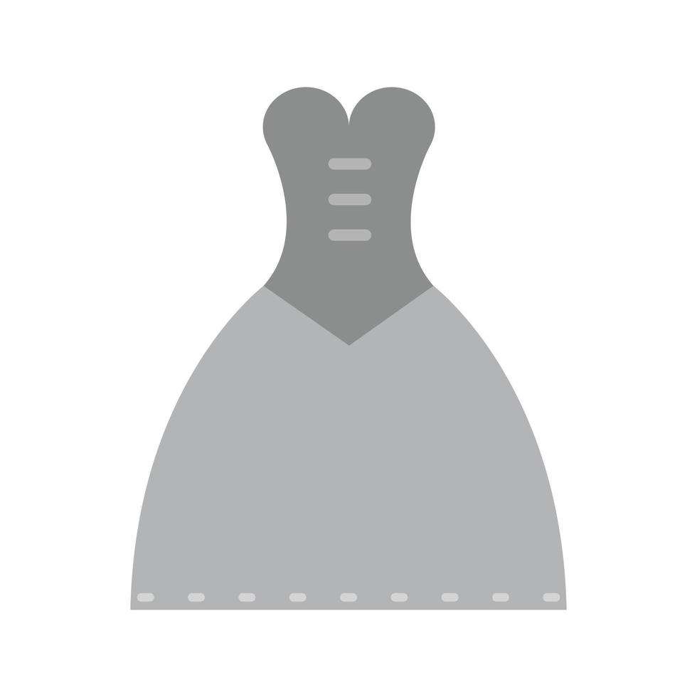 kvinnas klänning platt gråskale ikon vektor